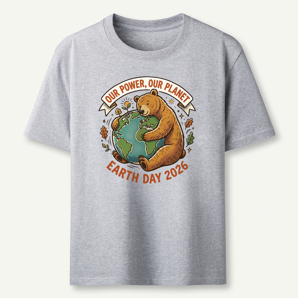 Our Power Our Planet Bear Earth Day T‑Shirt