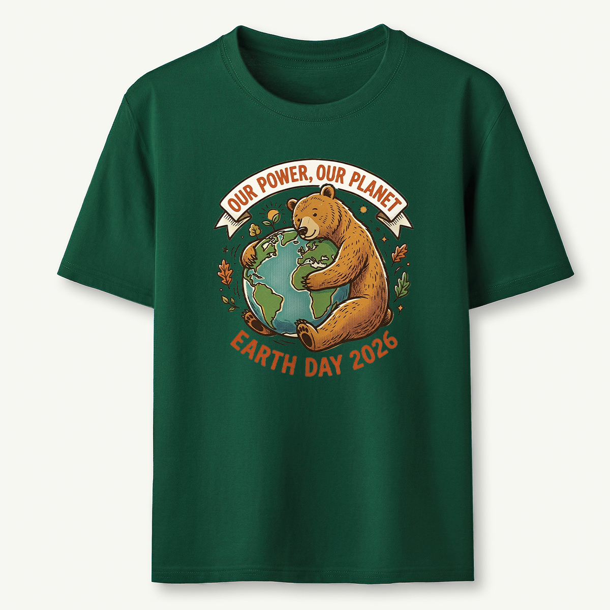 Our Power Our Planet Bear Earth Day T‑Shirt