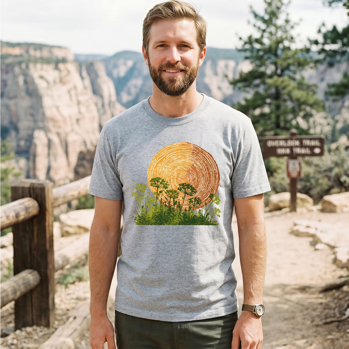 Woodcut Flower Meadow T-Shirt