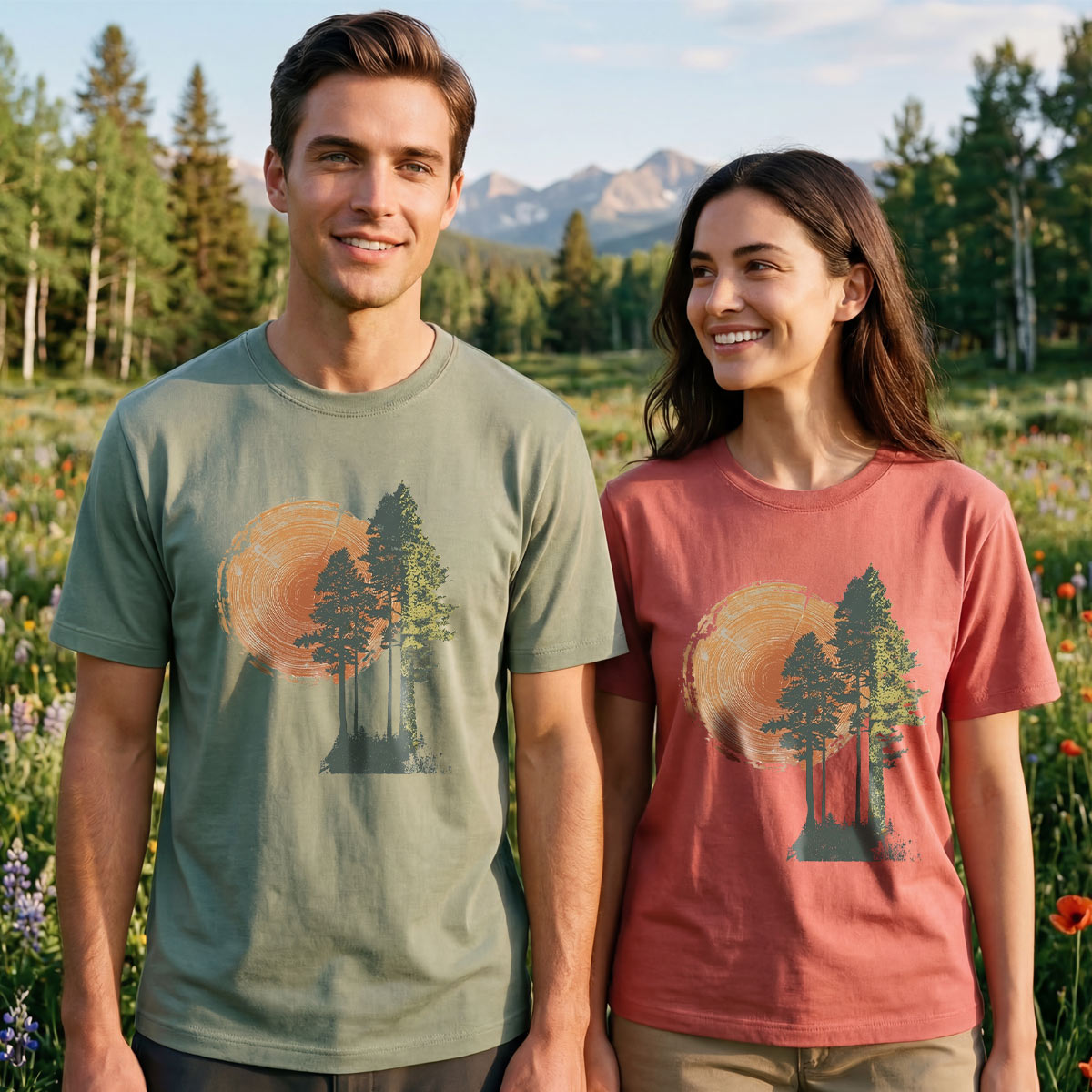 Woodcut Pines T-Shirt