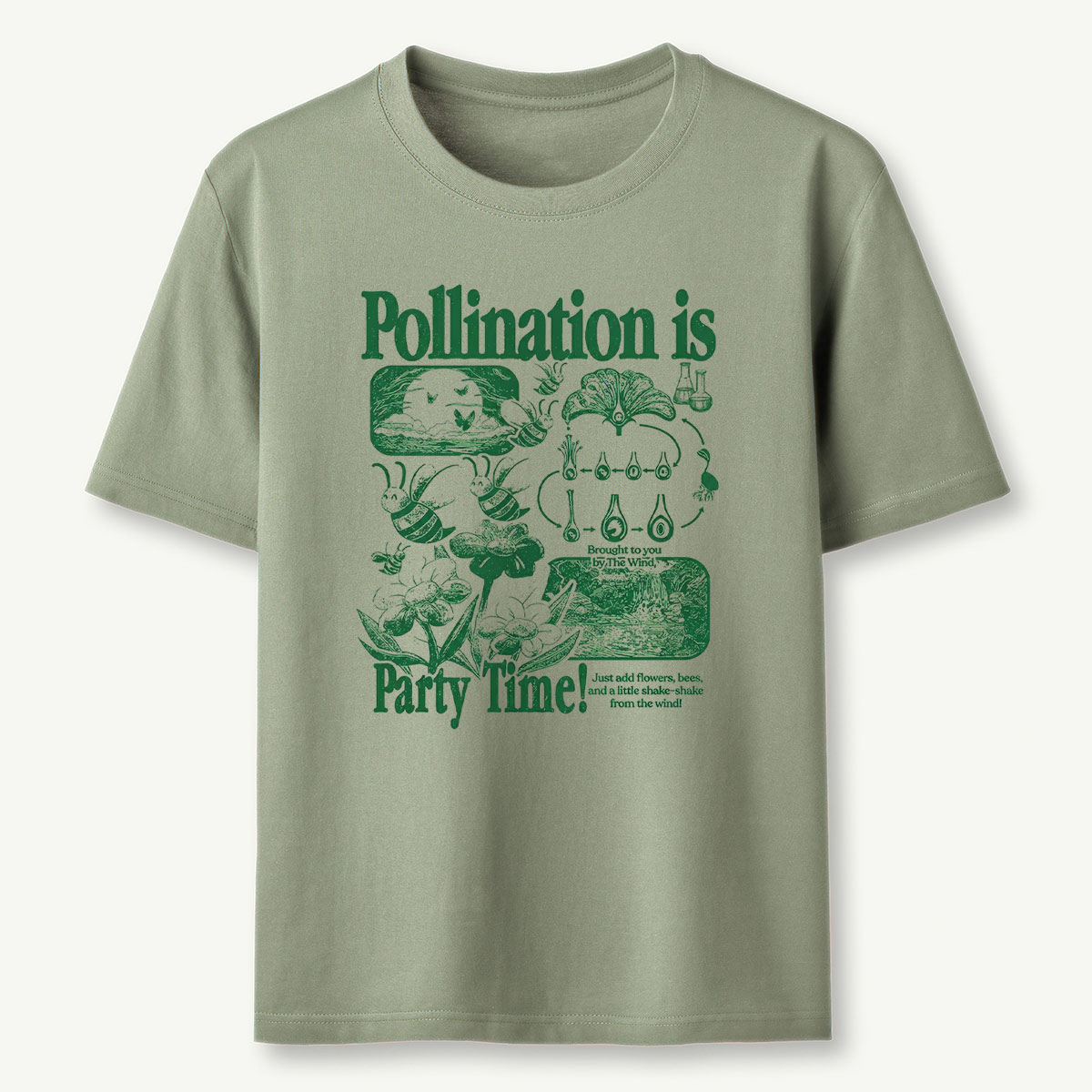 Botanical Science Nature Bee Pollination T-Shirt