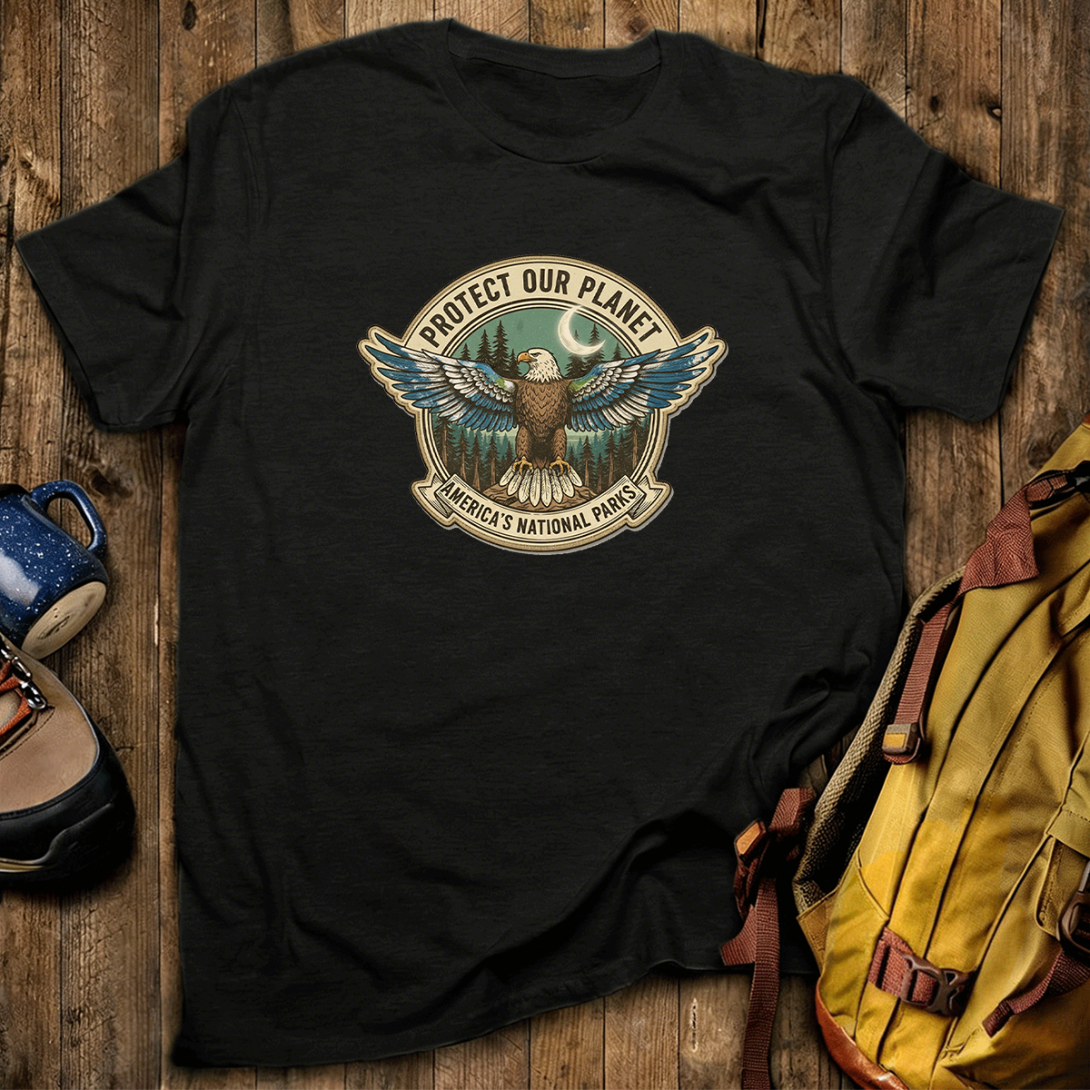 Protect Our Planet Americas National Parks Eagle Earth Day T-Shirt