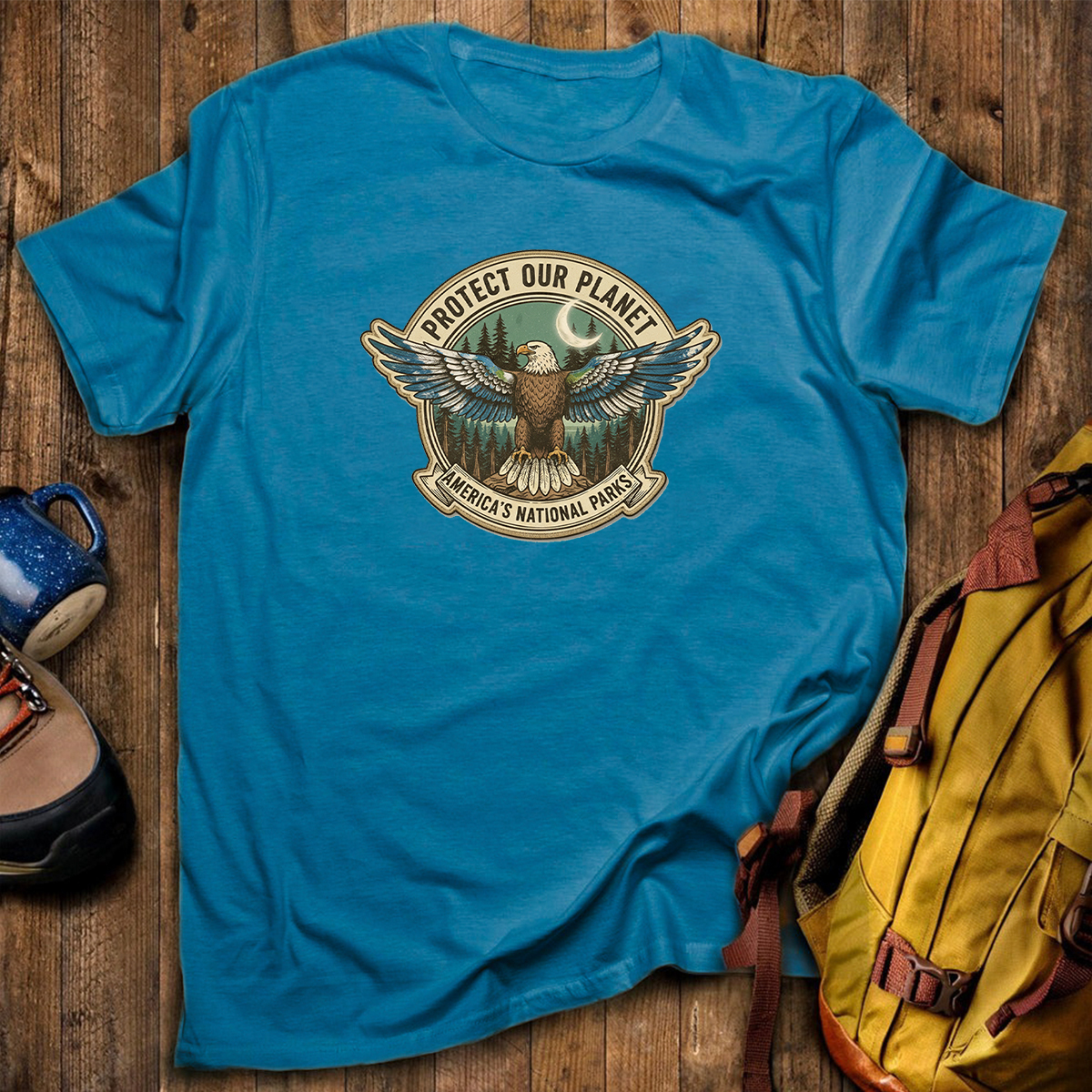 Protect Our Planet Americas National Parks Eagle Earth Day T-Shirt