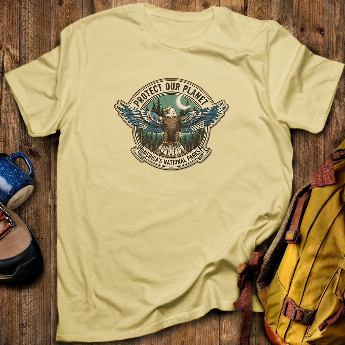 Protect Our Planet Americas National Parks Eagle Earth Day T-Shirt