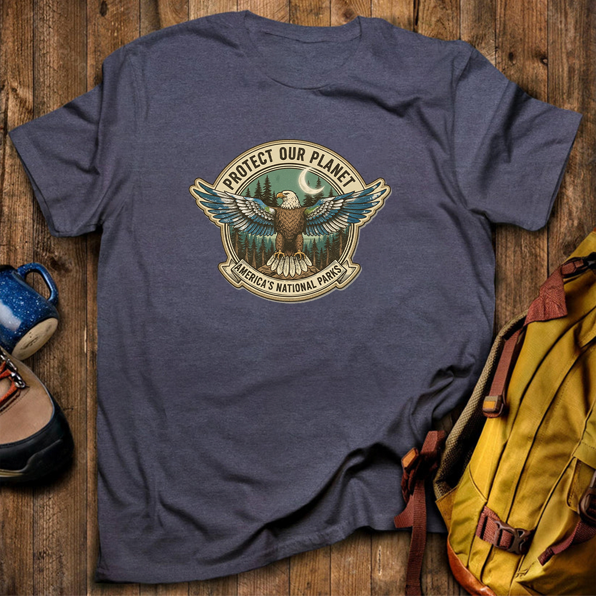 Protect Our Planet Americas National Parks Eagle Earth Day T-Shirt
