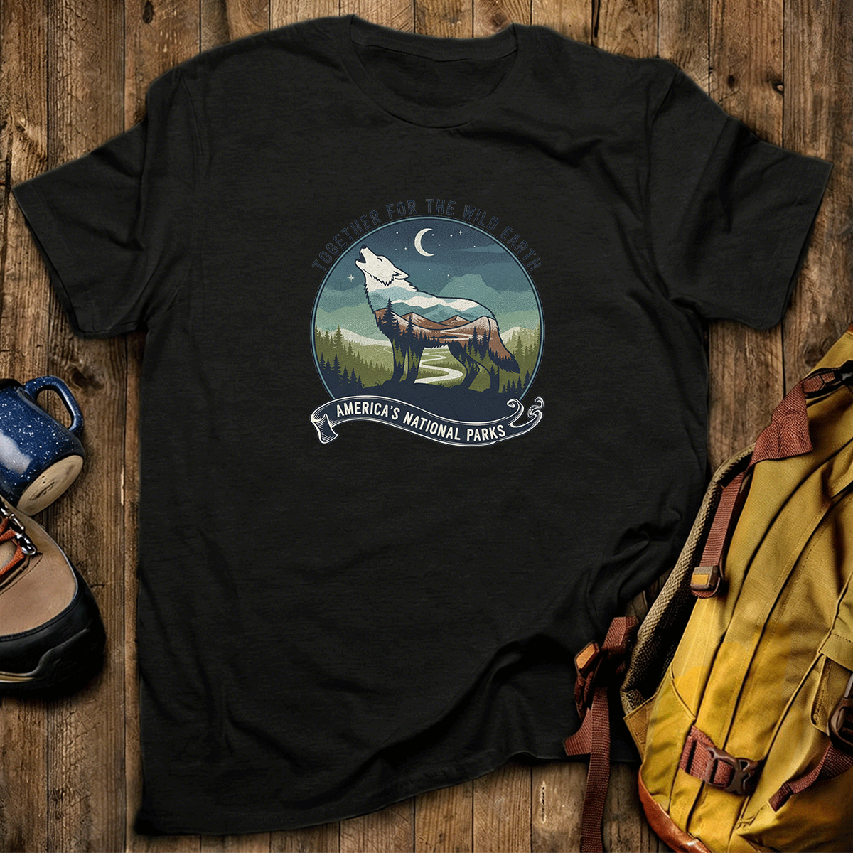Together for the Wild Earth Americas National Parks Wolf T-Shirt