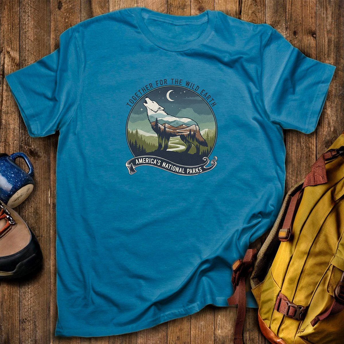 Together for the Wild Earth Americas National Parks Wolf T-Shirt