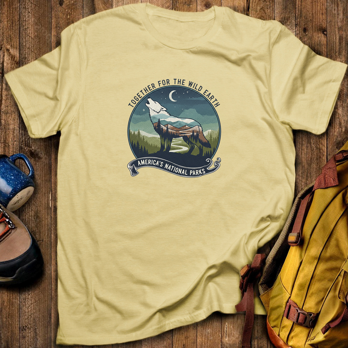 Together for the Wild Earth Americas National Parks Wolf T-Shirt