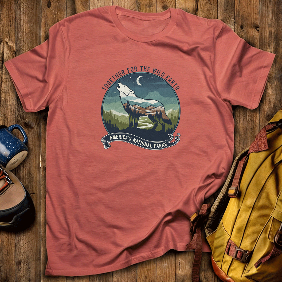 Together for the Wild Earth Americas National Parks Wolf T-Shirt