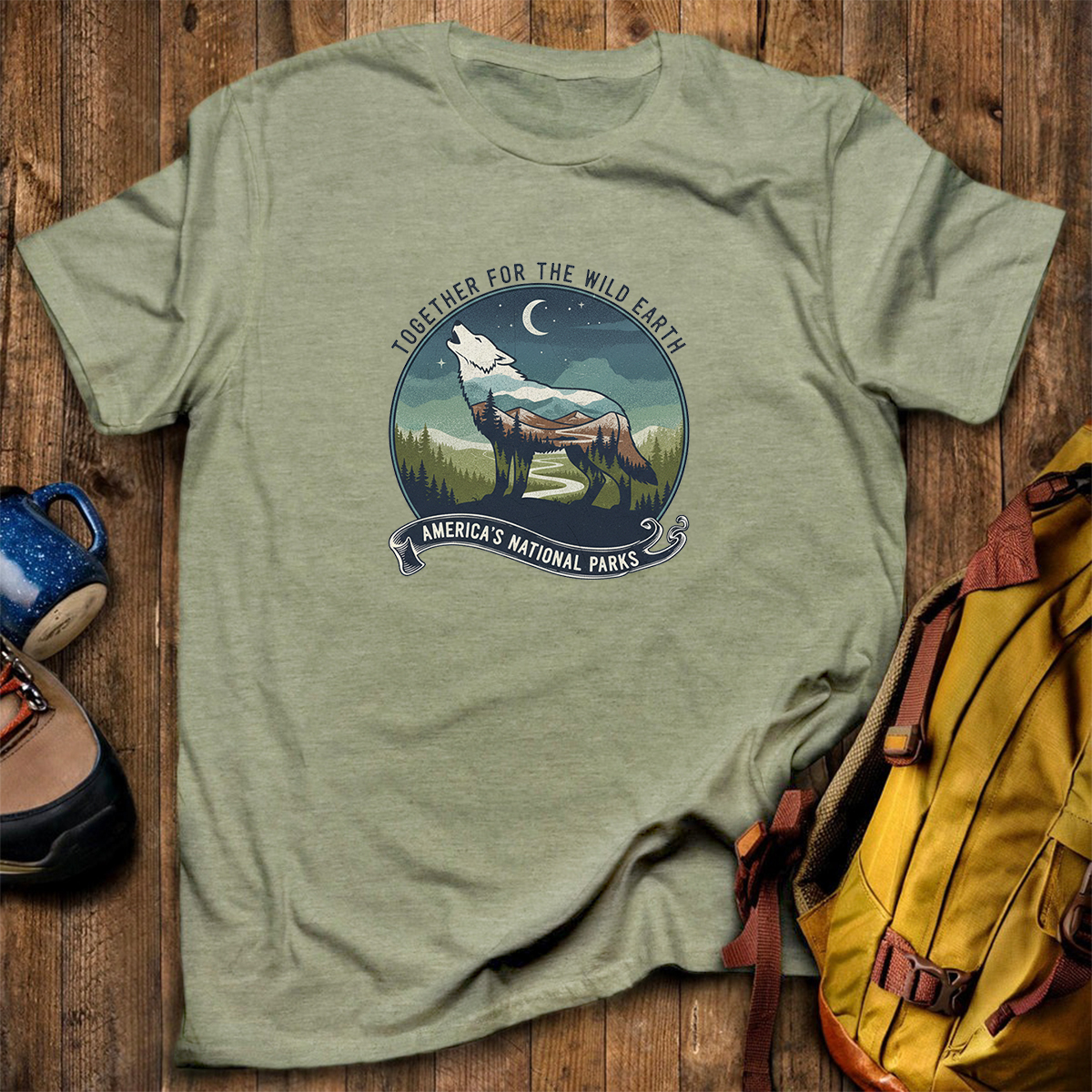 Together for the Wild Earth Americas National Parks Wolf T-Shirt