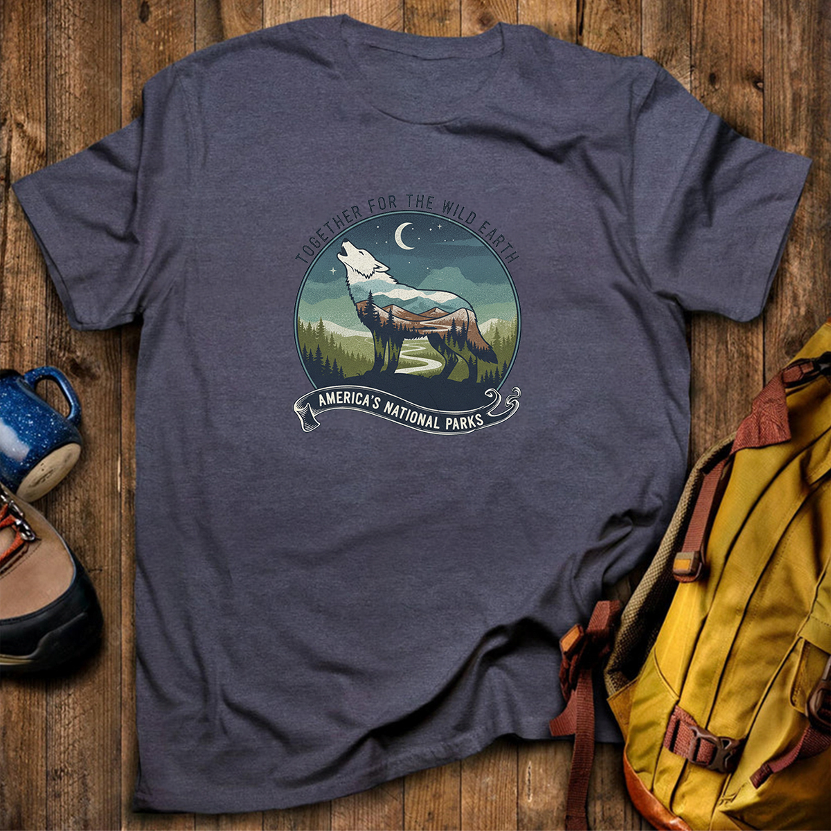 Together for the Wild Earth Americas National Parks Wolf T-Shirt