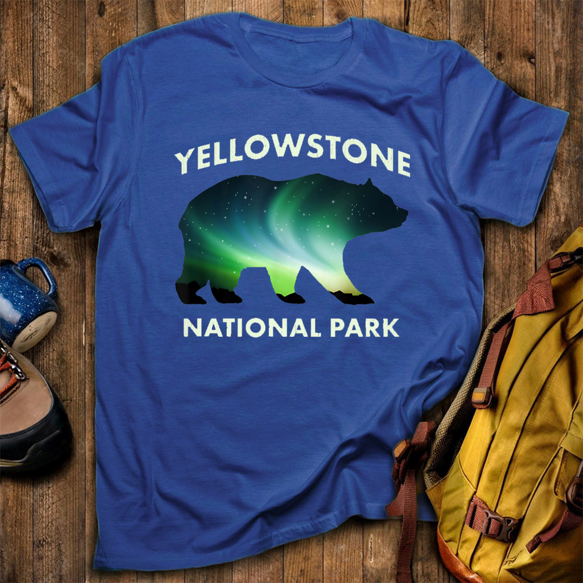 Yellowstone National Park Aurora Bear T-Shirt