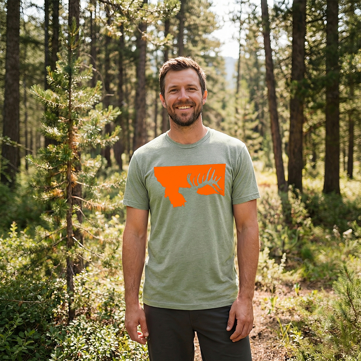 Yellowstone Montana Elk Silhouette T‑Shirt