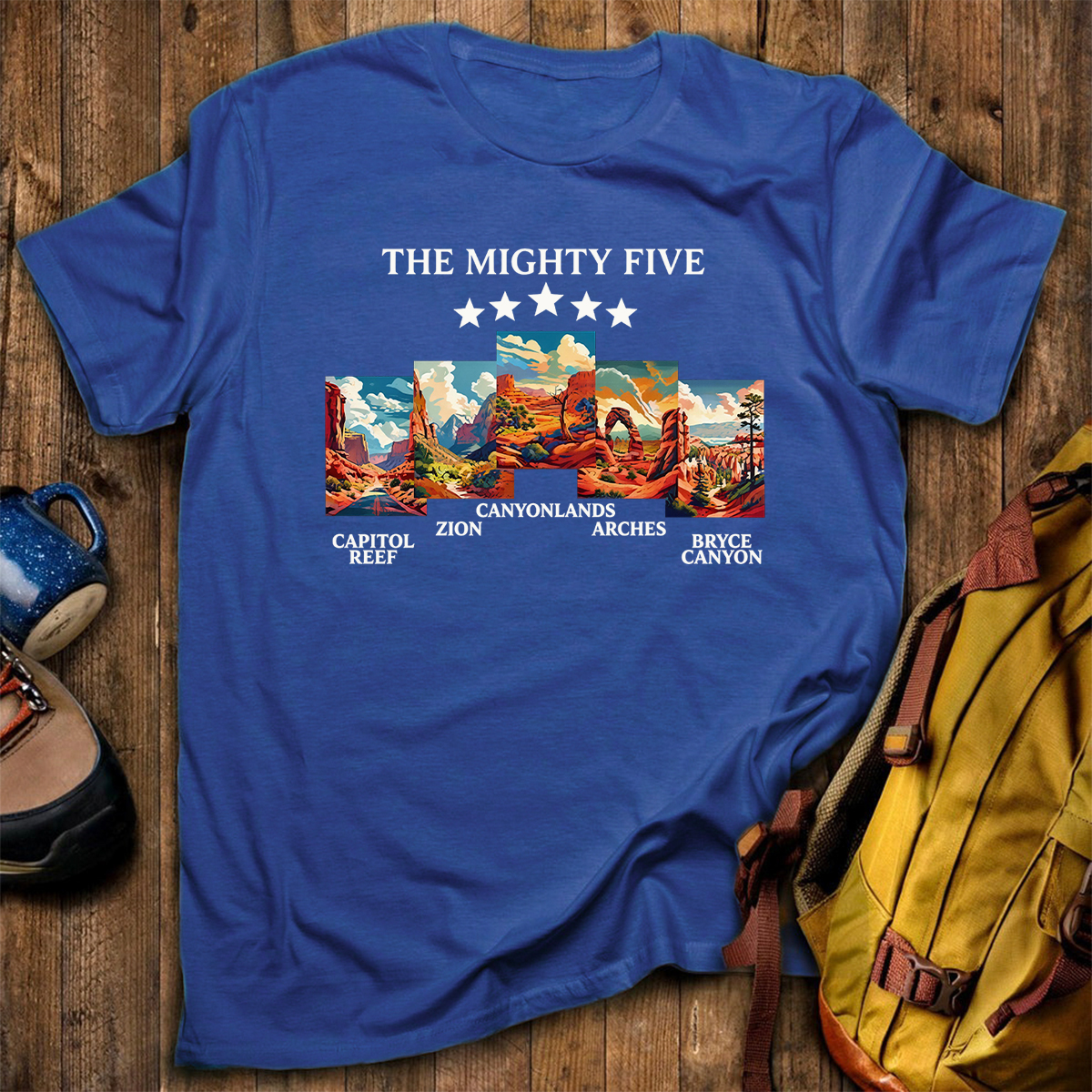 Vintage Moab Utah Souvenir Big 5 Mighty Five 1 National Park T-Shirt