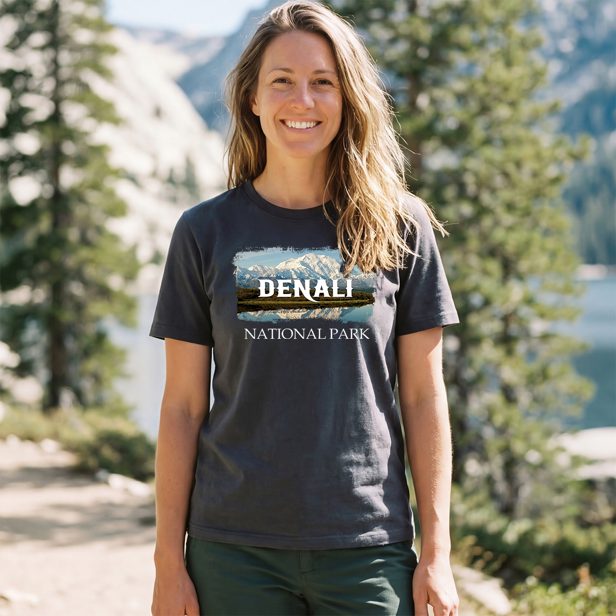 Denali Alaska National Park Retro Vintage Design T‑Shirt