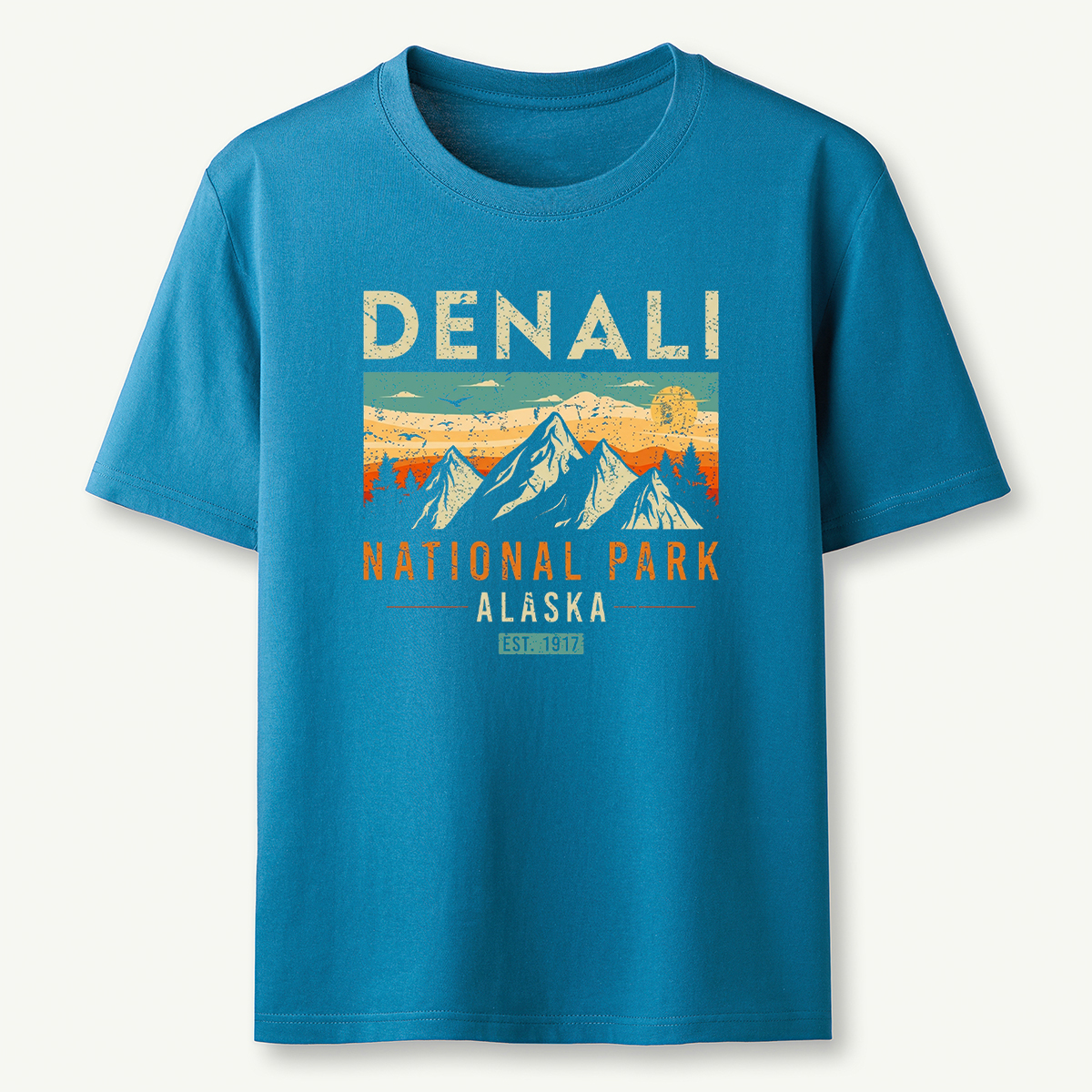 Denali Est 1917 Vintage Retro Alaska National Park T‑Shirt