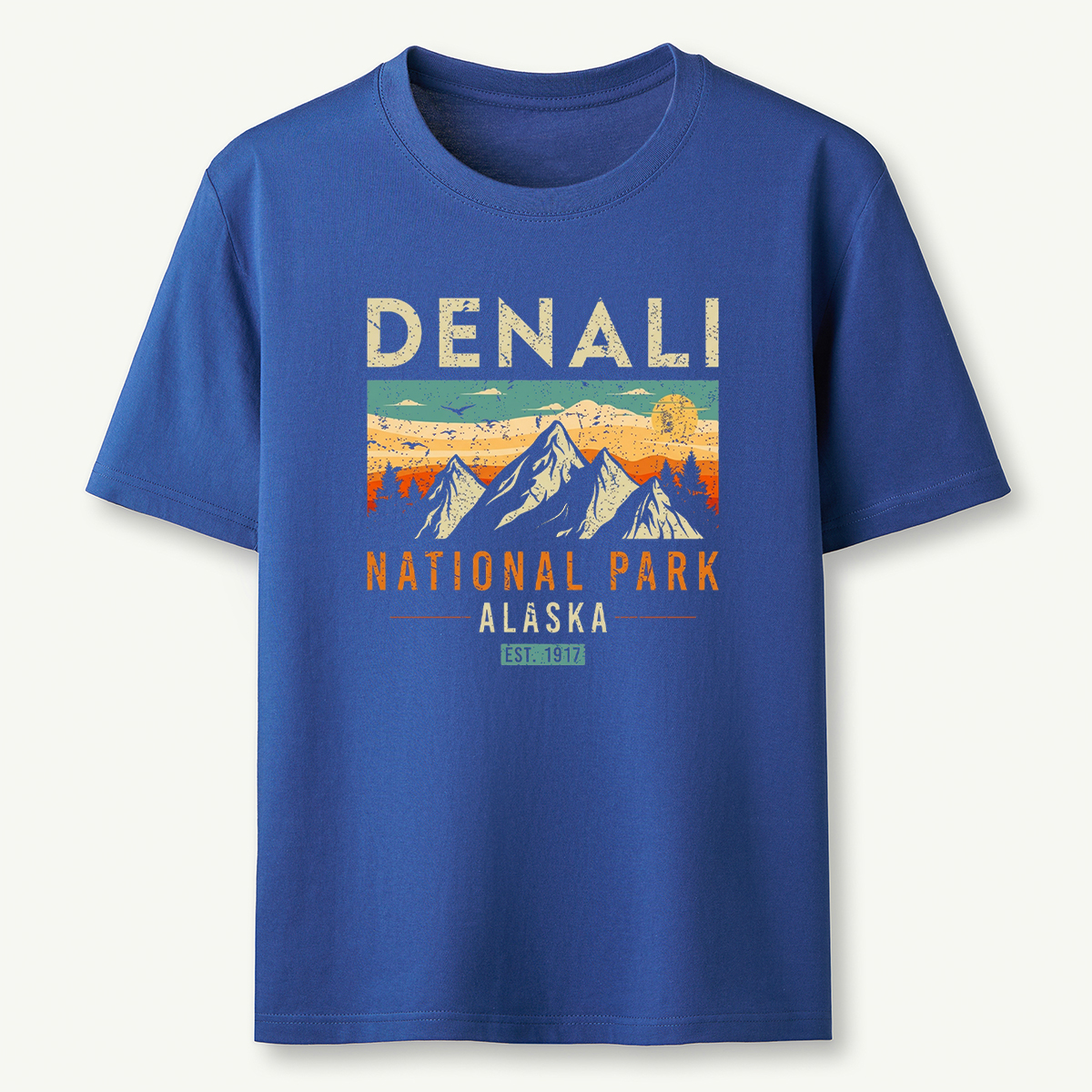 Denali Est 1917 Vintage Retro Alaska National Park T‑Shirt