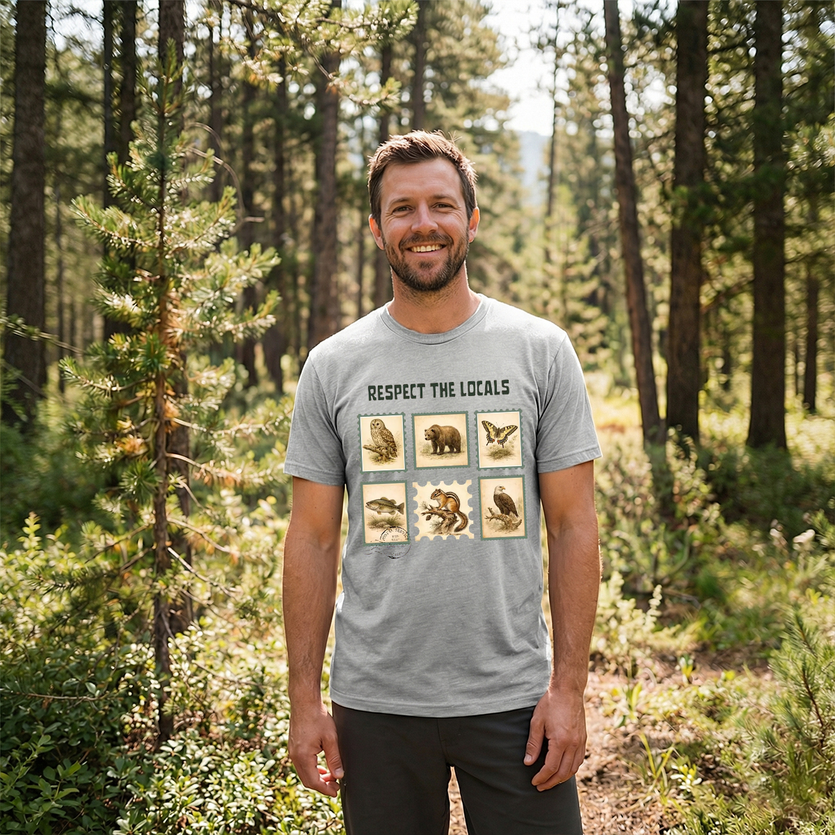 Respect The Locals Earth Day Wildlife T-Shirt