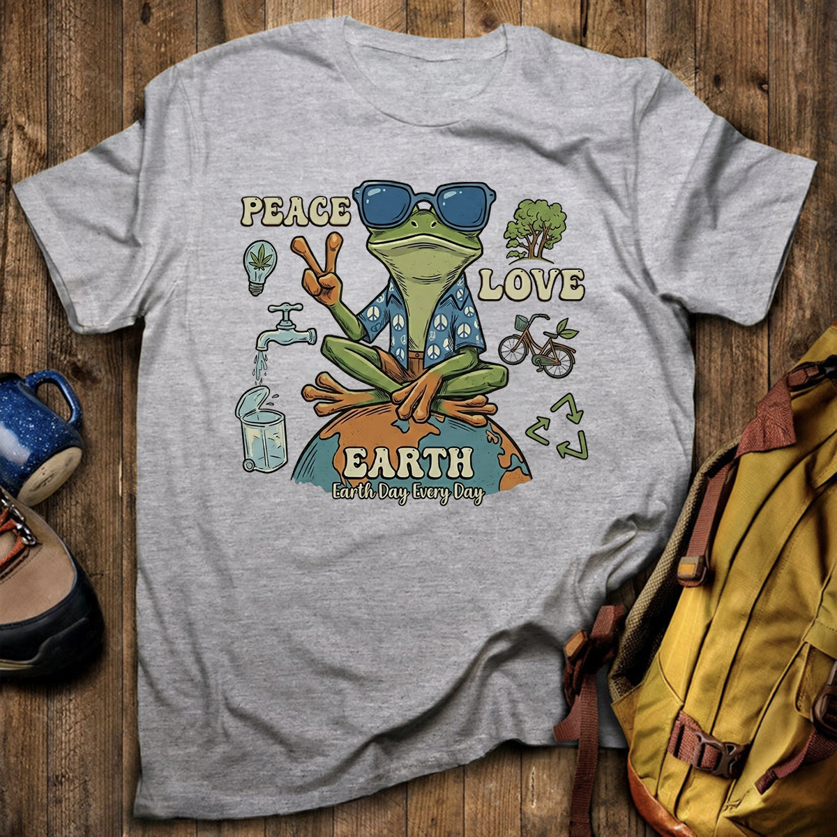 Peace Love Earth Frog T-Shirt