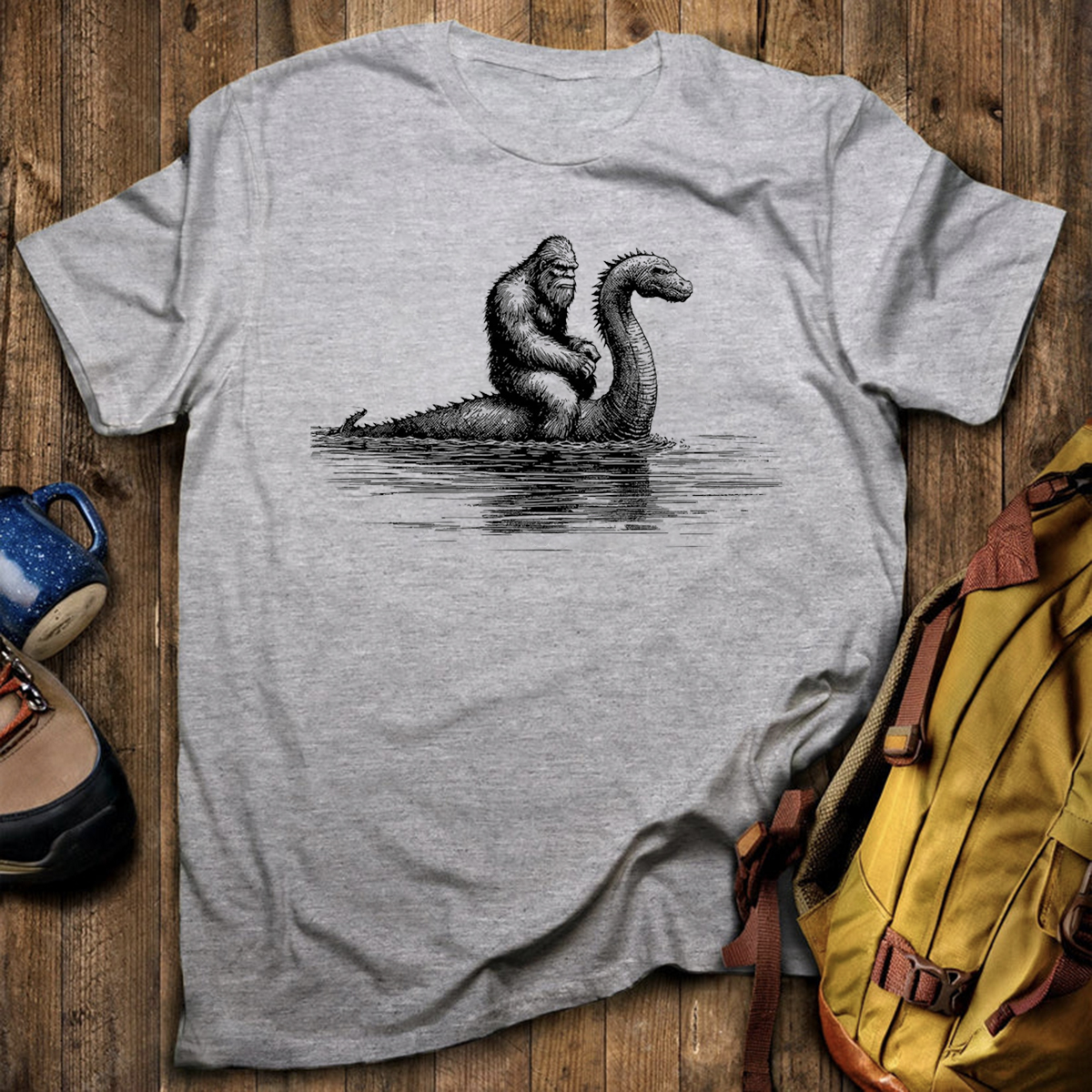 Hilarious Loch Ness Monster Sasquatch Graphic Bigfoot T-Shirt