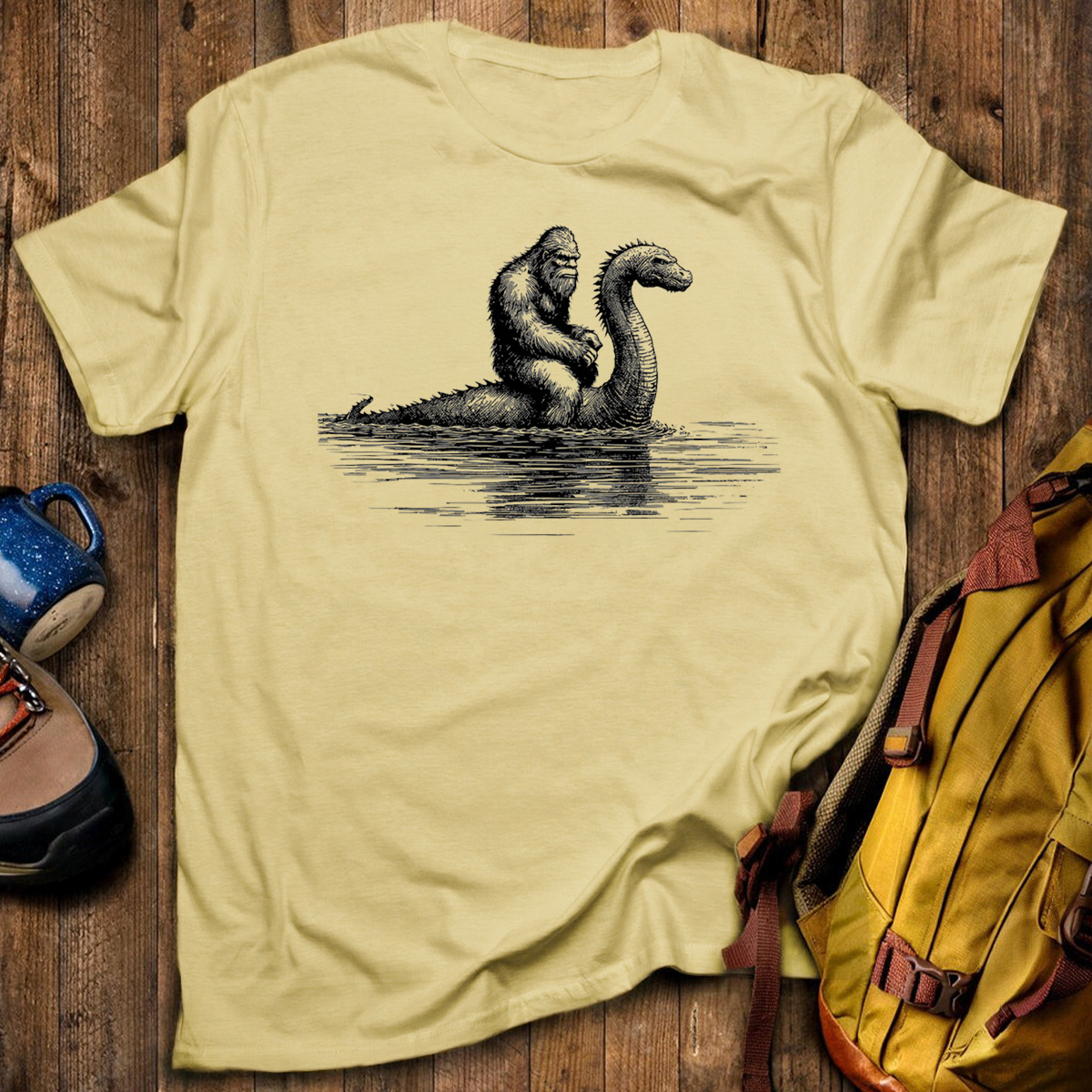 Hilarious Loch Ness Monster Sasquatch Graphic Bigfoot T-Shirt