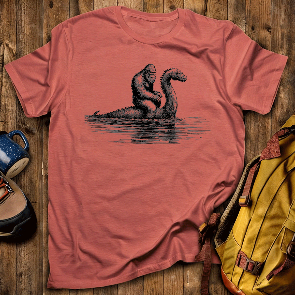 Hilarious Loch Ness Monster Sasquatch Graphic Bigfoot T-Shirt
