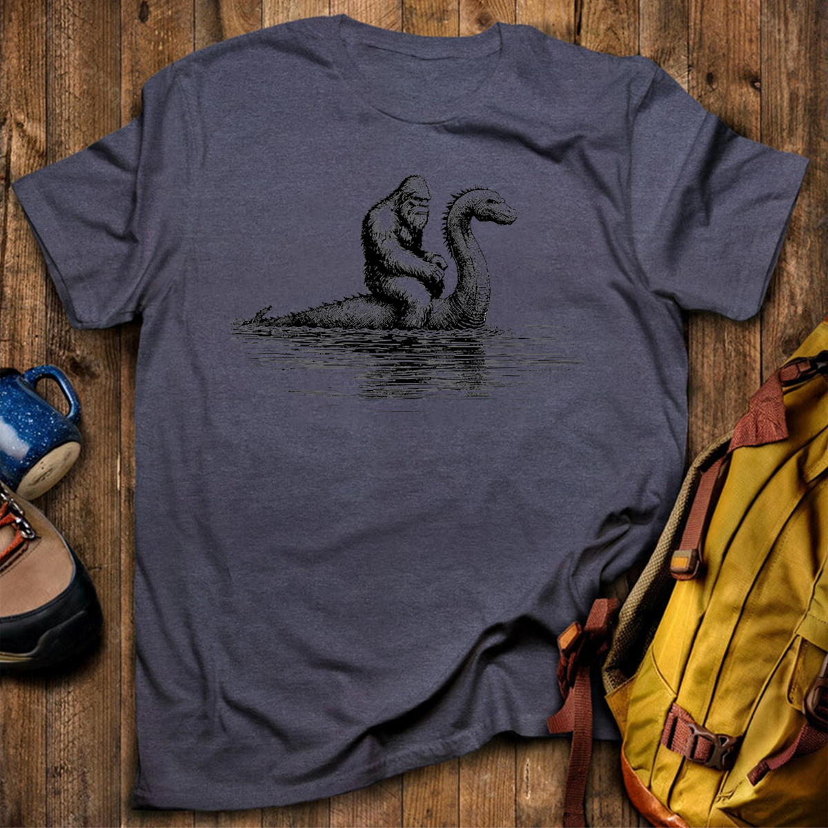 Hilarious Loch Ness Monster Sasquatch Graphic Bigfoot T-Shirt