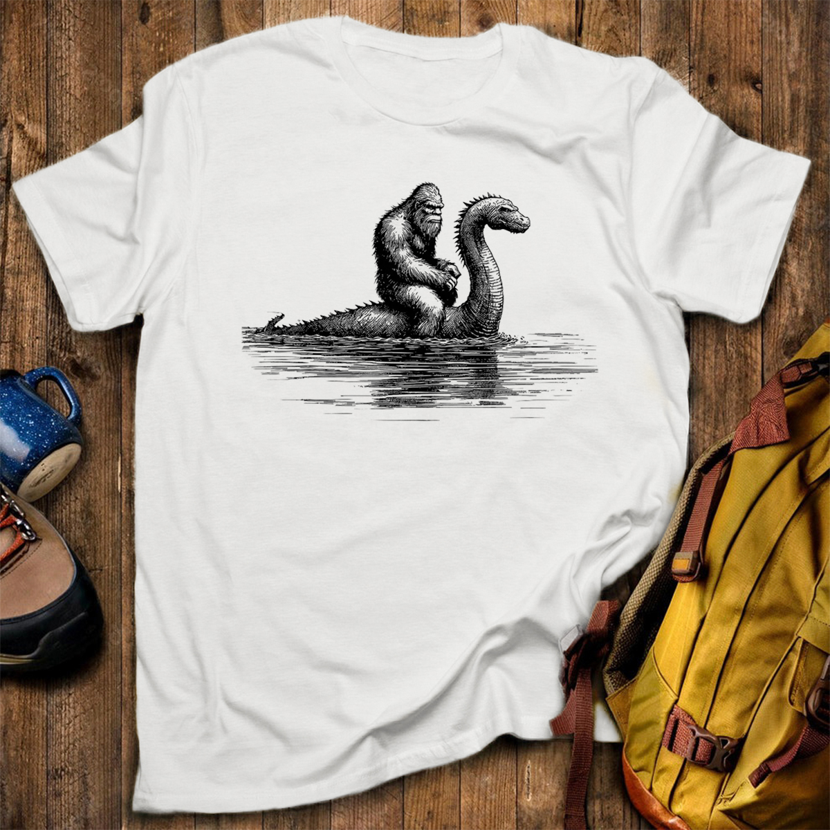 Hilarious Loch Ness Monster Sasquatch Graphic Bigfoot T-Shirt