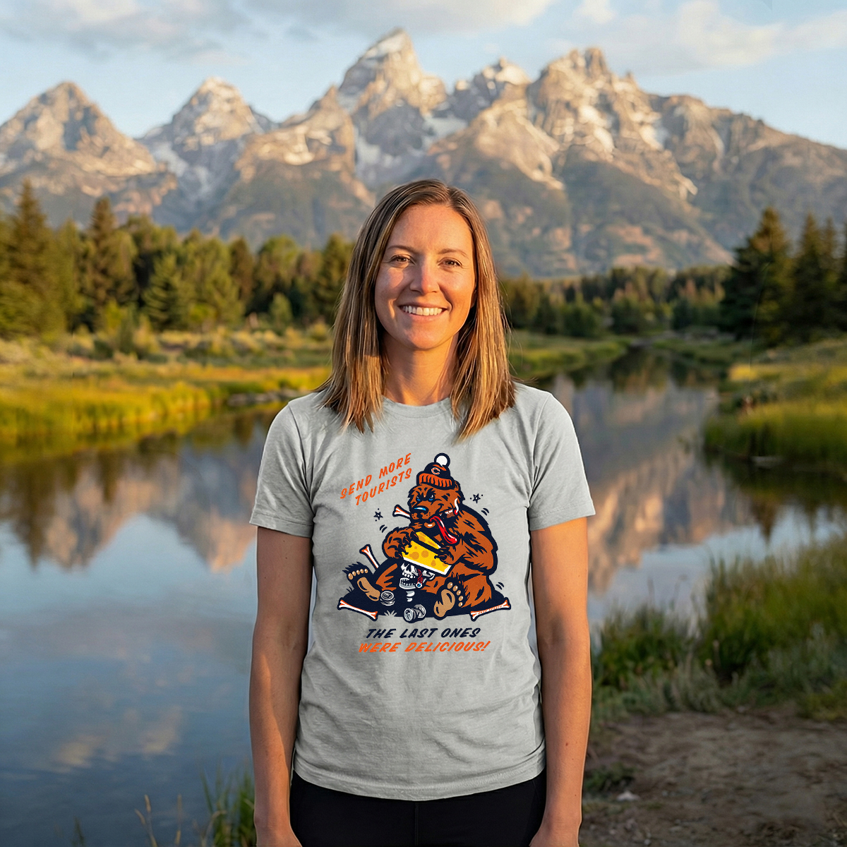 Send More Tourists Vintage Funny Bear T-Shirt