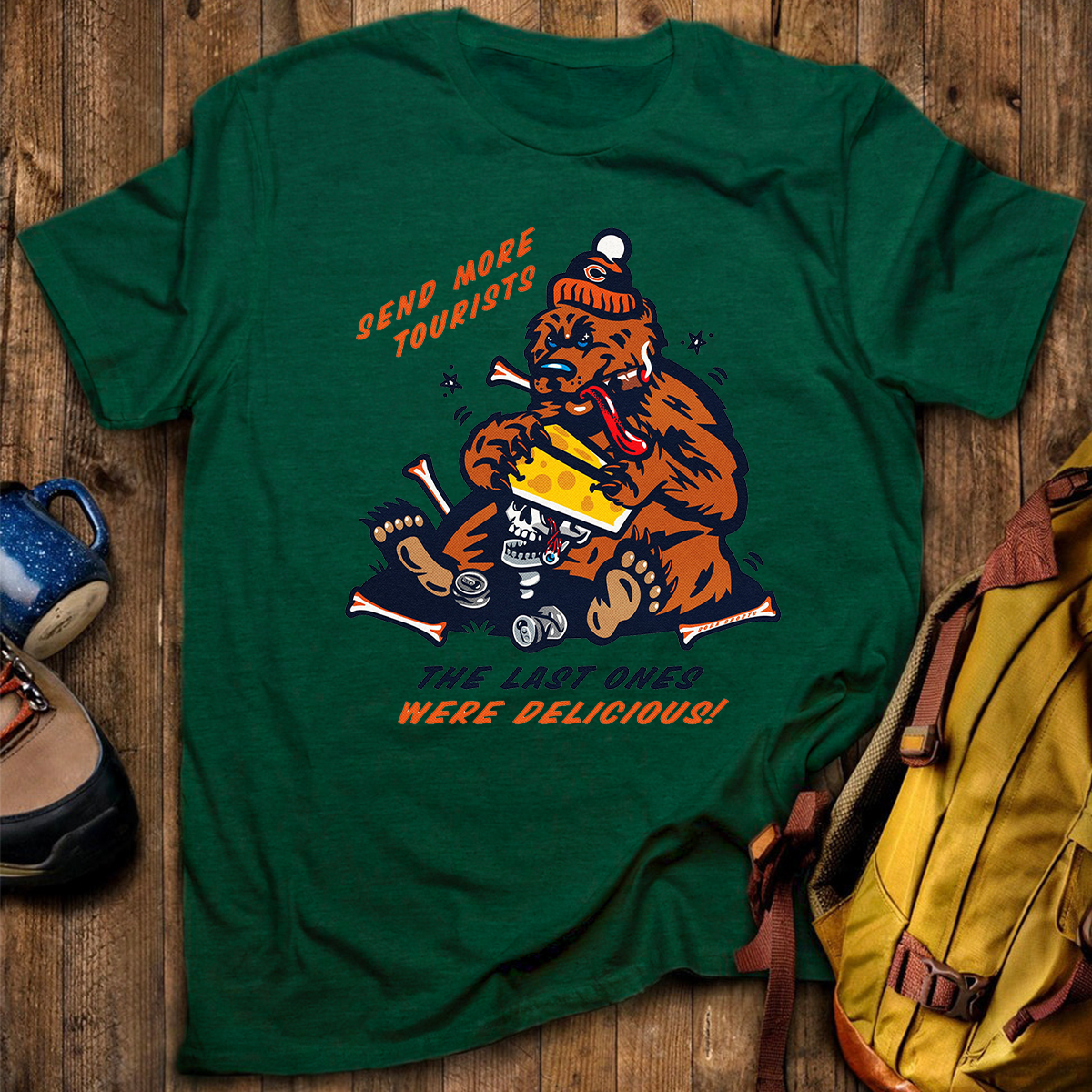 Send More Tourists Vintage Funny Bear T-Shirt