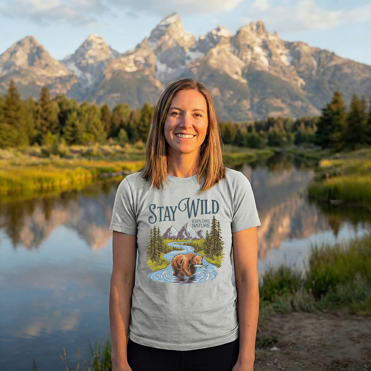 Stay Wild Explore Nature Hunting Bear T-shirt