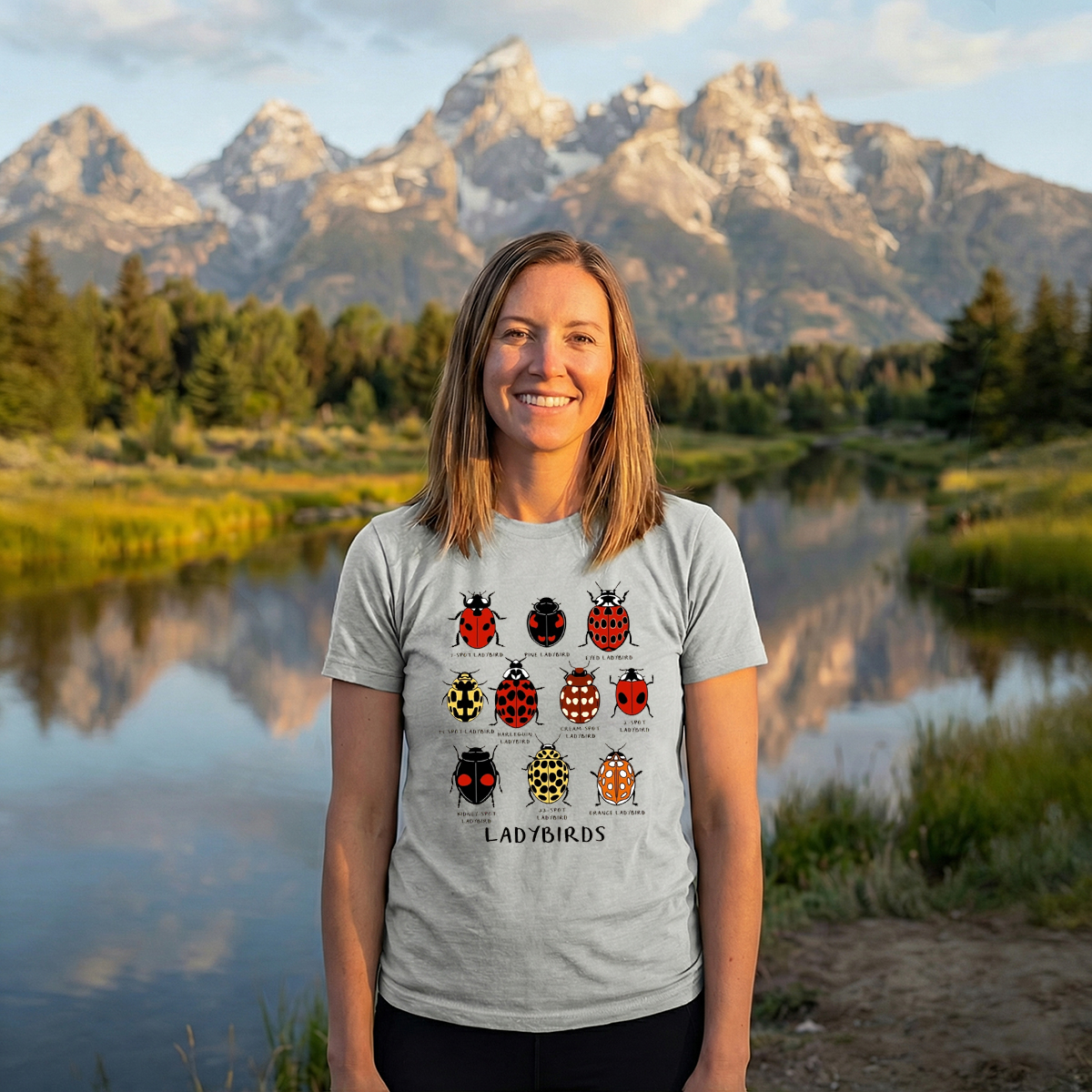 Ladybirds Species Illustration Nature‑Inspired Graphic T‑Shirt