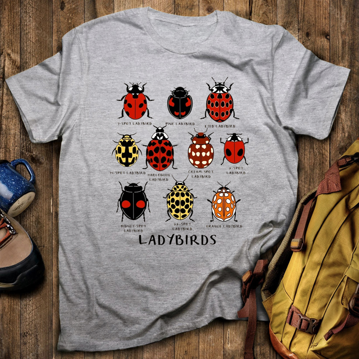Ladybirds Species Illustration Nature‑Inspired Graphic T‑Shirt