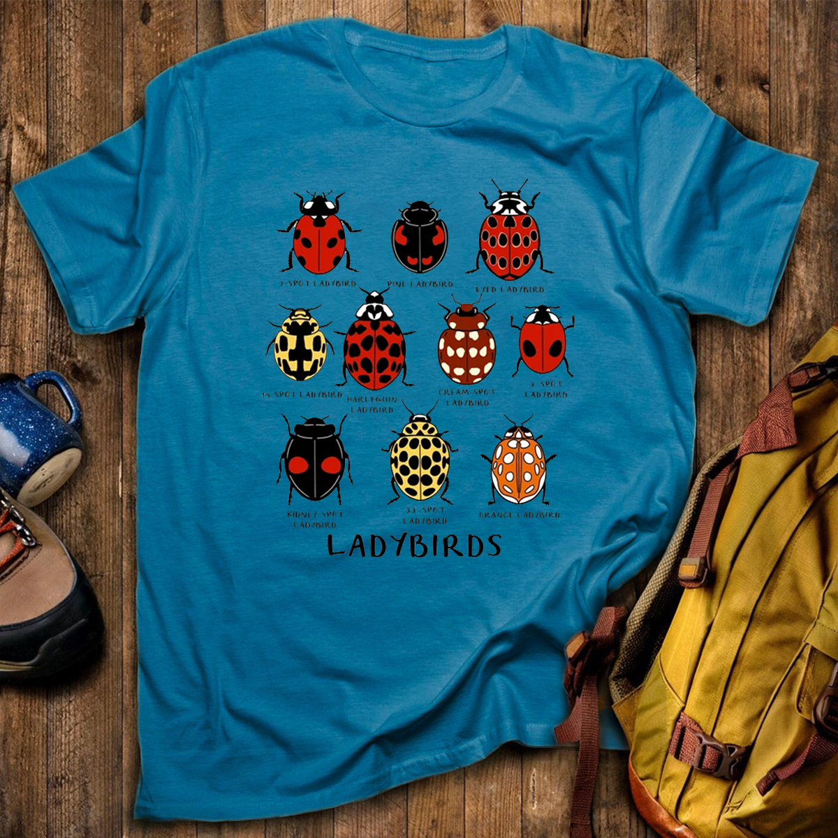 Ladybirds Species Illustration Nature‑Inspired Graphic T‑Shirt
