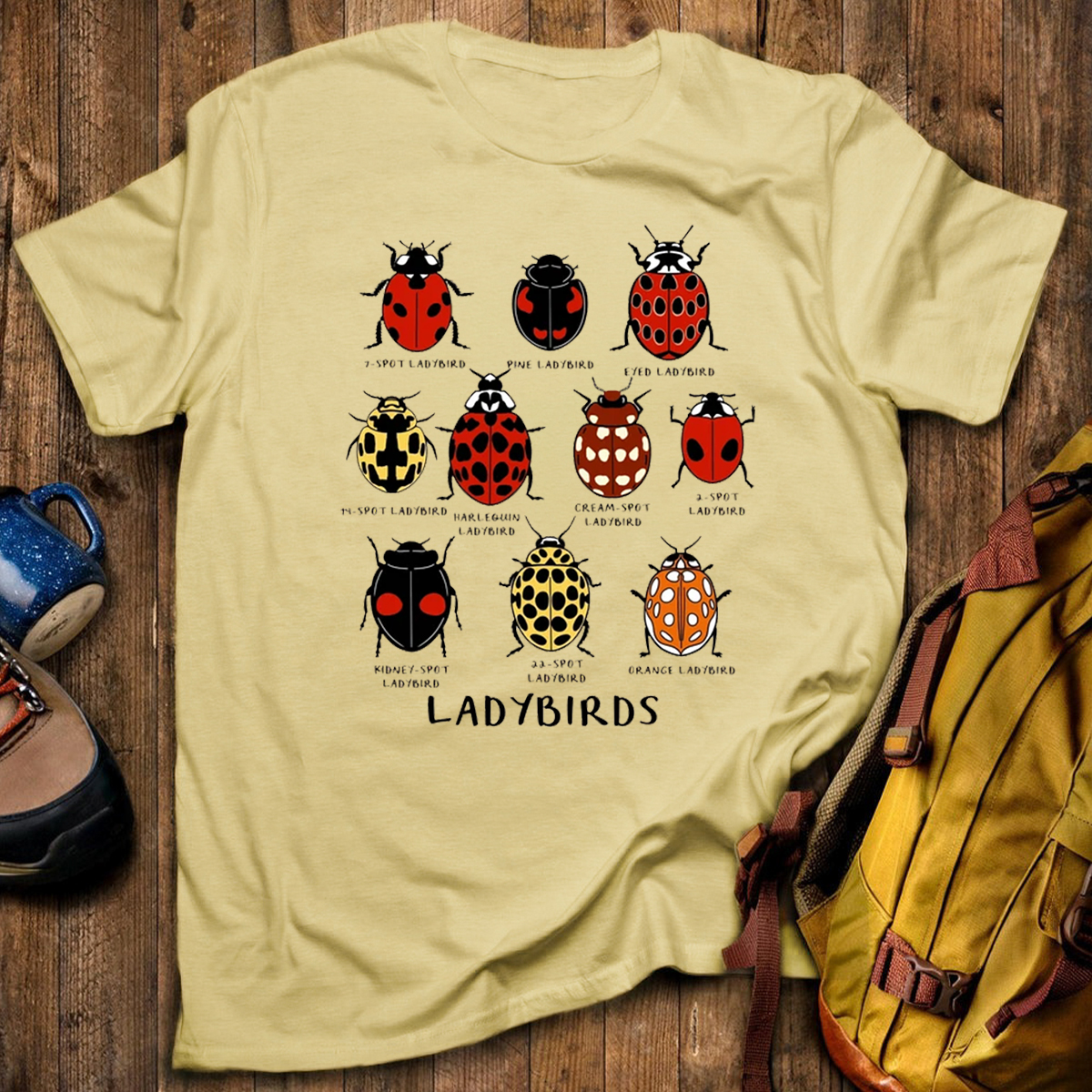Ladybirds Species Illustration Nature‑Inspired Graphic T‑Shirt