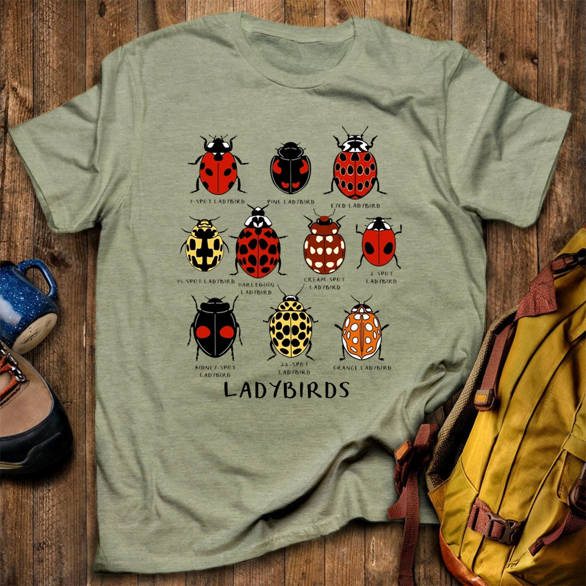 Ladybirds Species Illustration Nature‑Inspired Graphic T‑Shirt