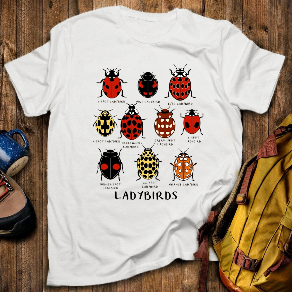 Ladybirds Species Illustration Nature‑Inspired Graphic T‑Shirt