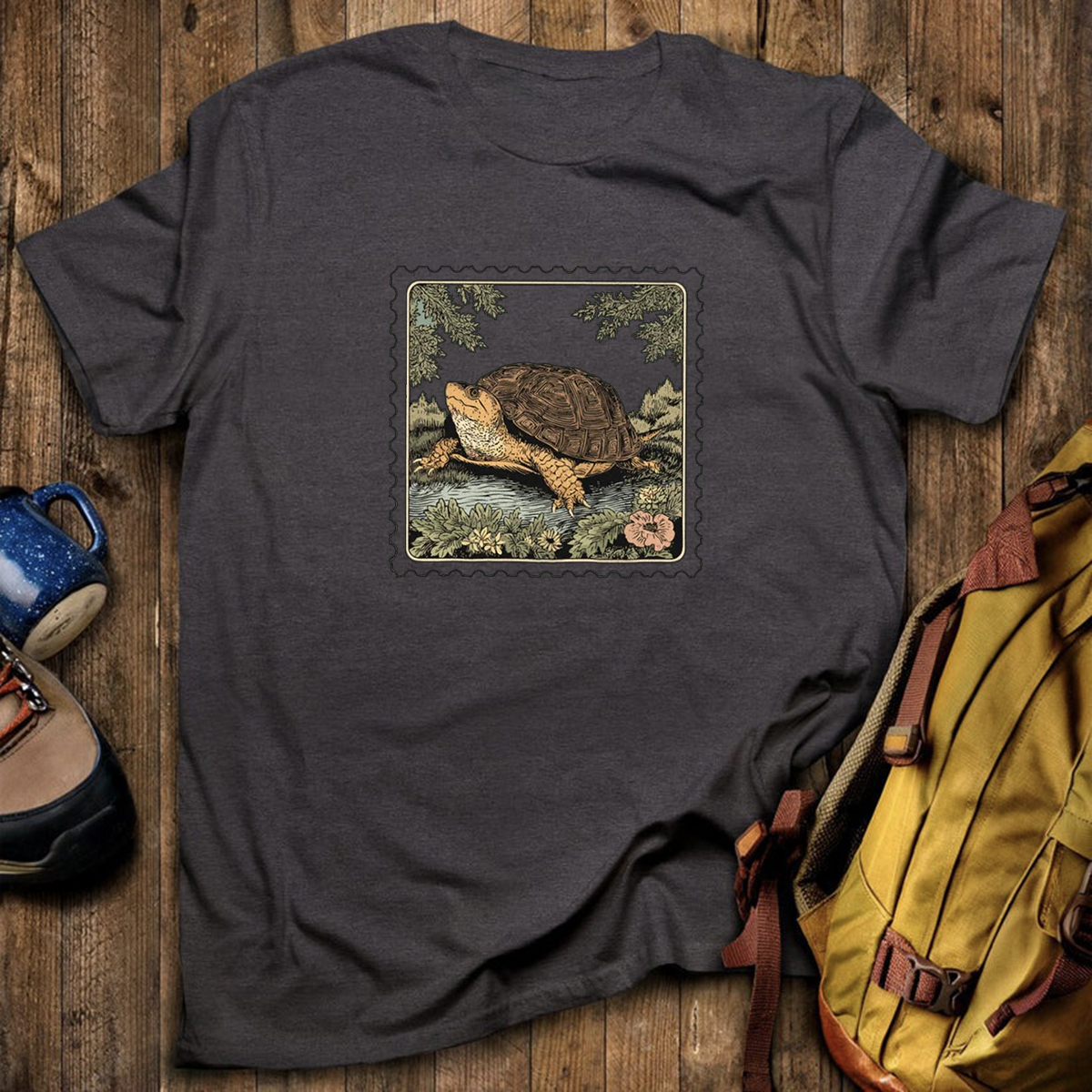 Box Turtle Stamp T-Shirt