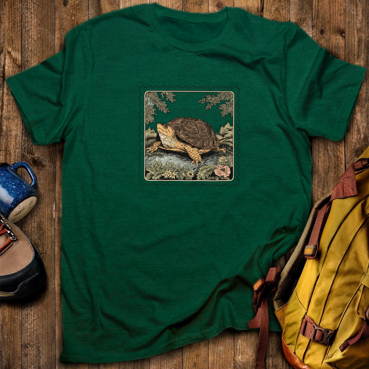 Box Turtle Stamp T-Shirt