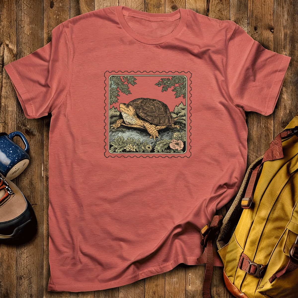 Box Turtle Stamp T-Shirt