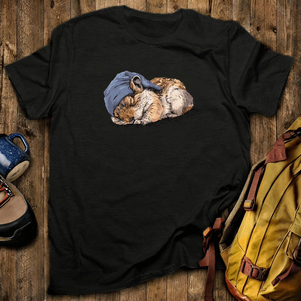 Pikas Sleeper With Night Cap T-Shirt