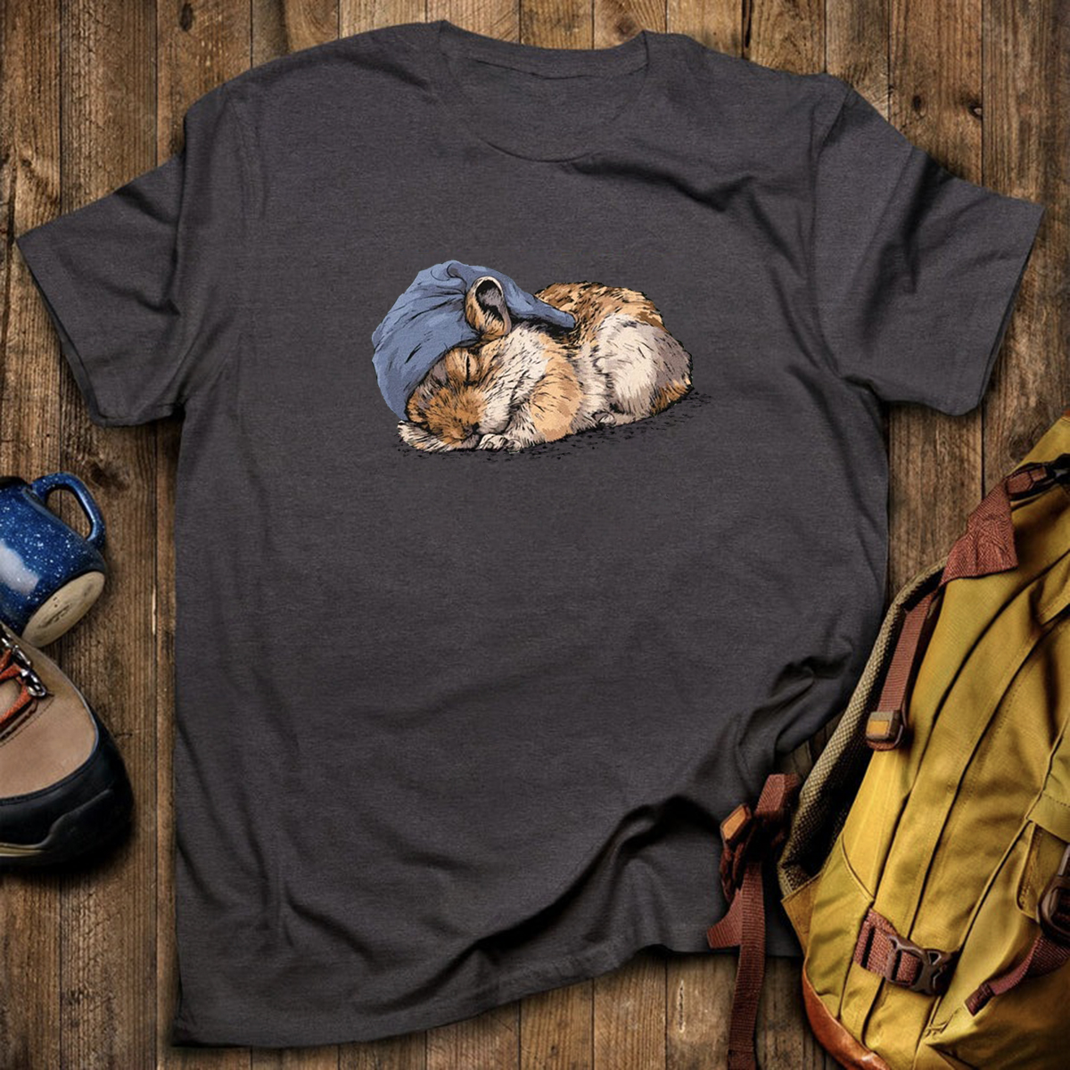Pikas Sleeper With Night Cap T-Shirt