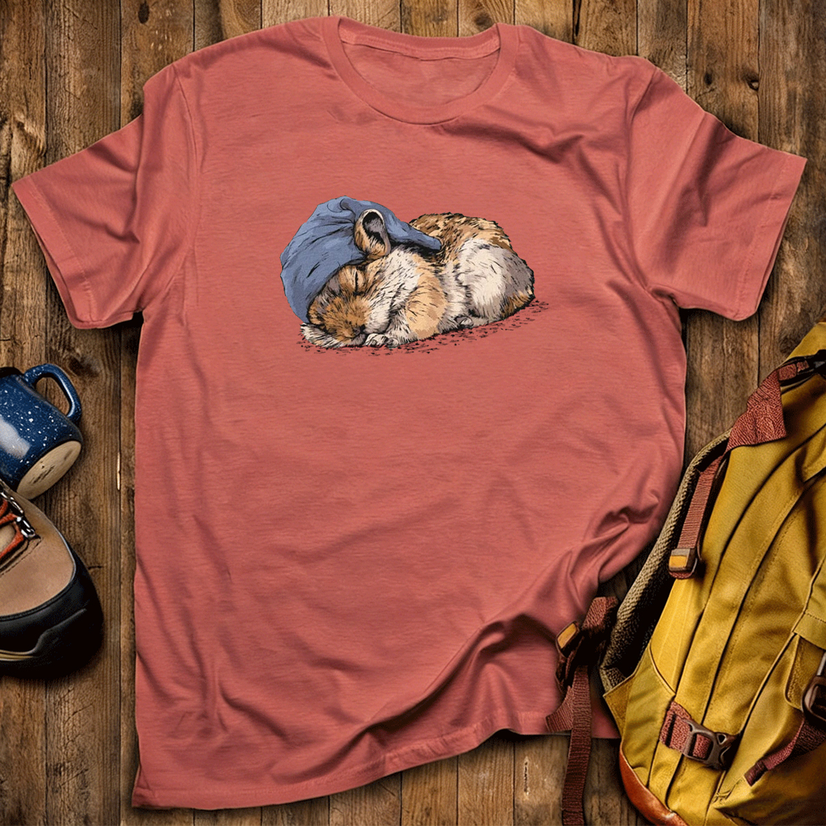 Pikas Sleeper With Night Cap T-Shirt