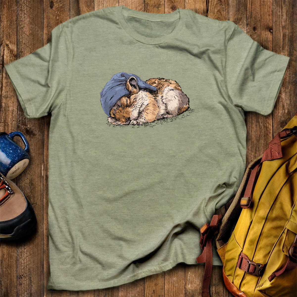 Pikas Sleeper With Night Cap T-Shirt