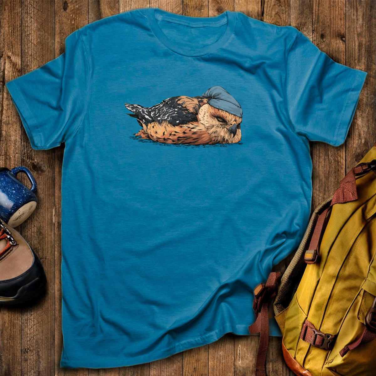 Red Shouldered Hawk Sleeper With Night Cap T-Shirt
