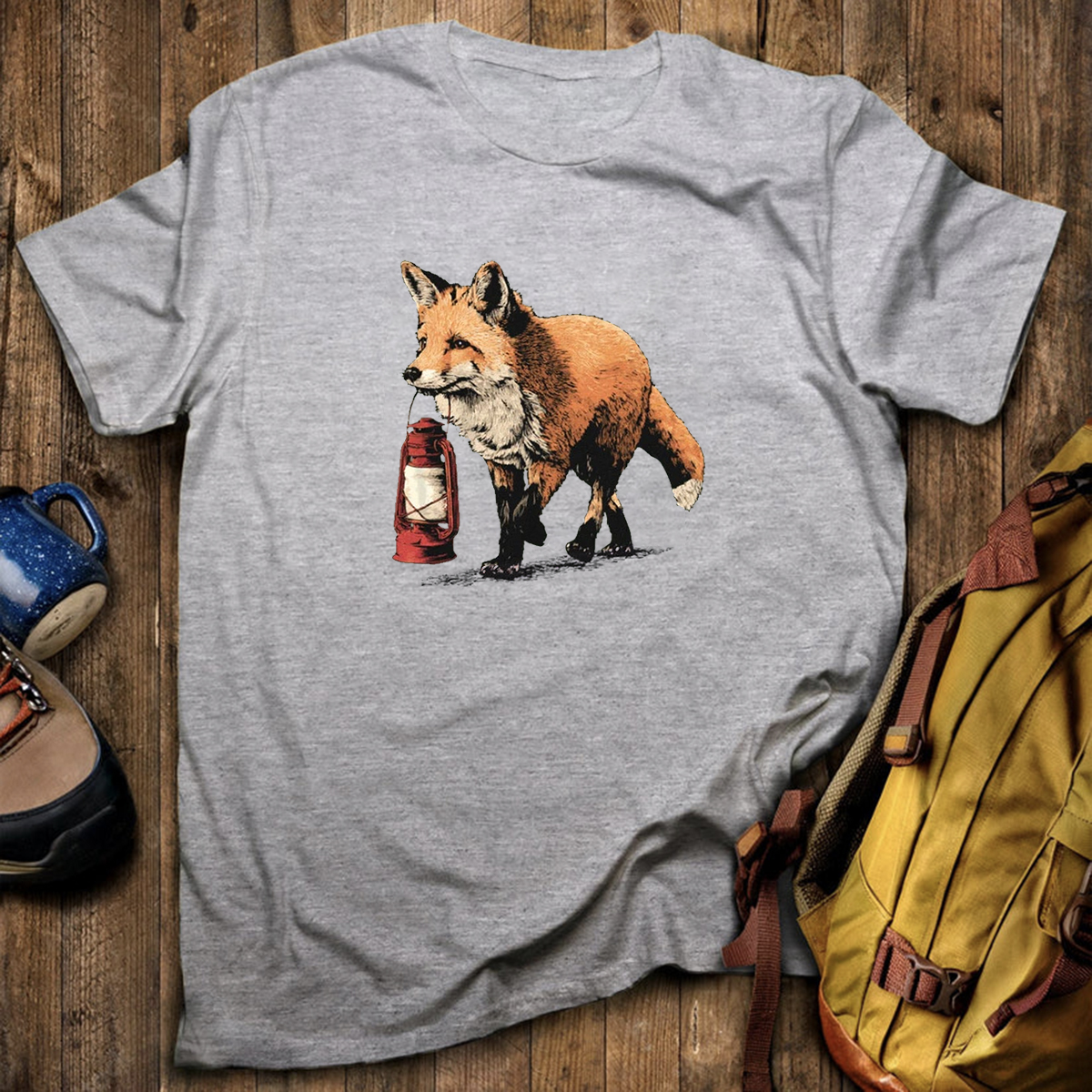 Red Fox Lantern Carrier T-Shirt