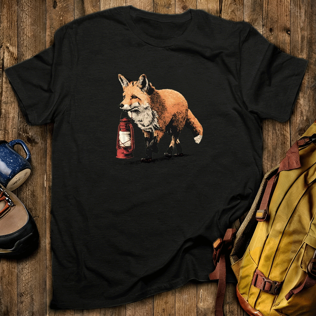 Red Fox Lantern Carrier T-Shirt