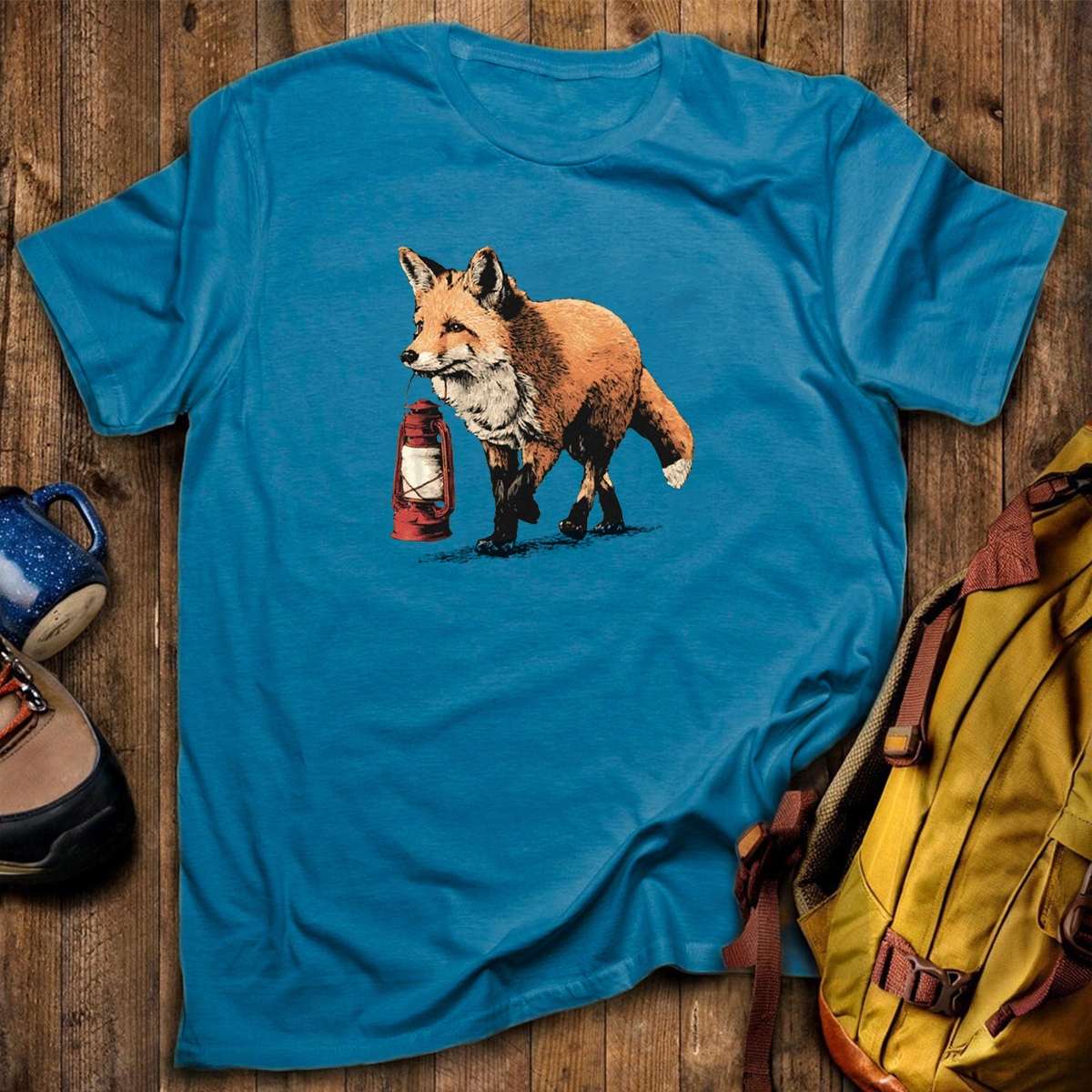 Red Fox Lantern Carrier T-Shirt