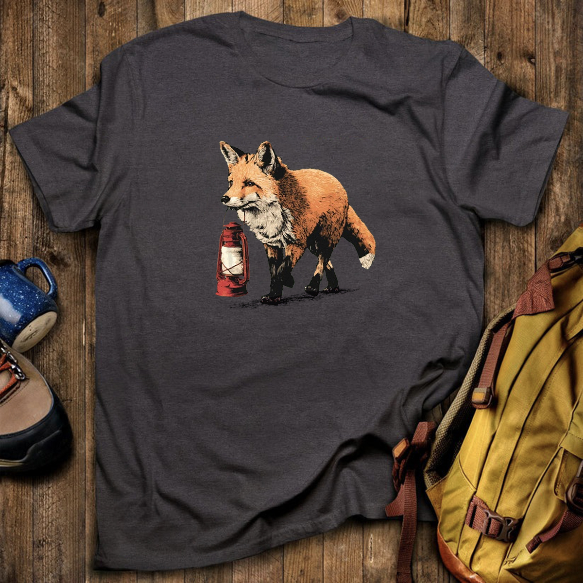 Red Fox Lantern Carrier T-Shirt