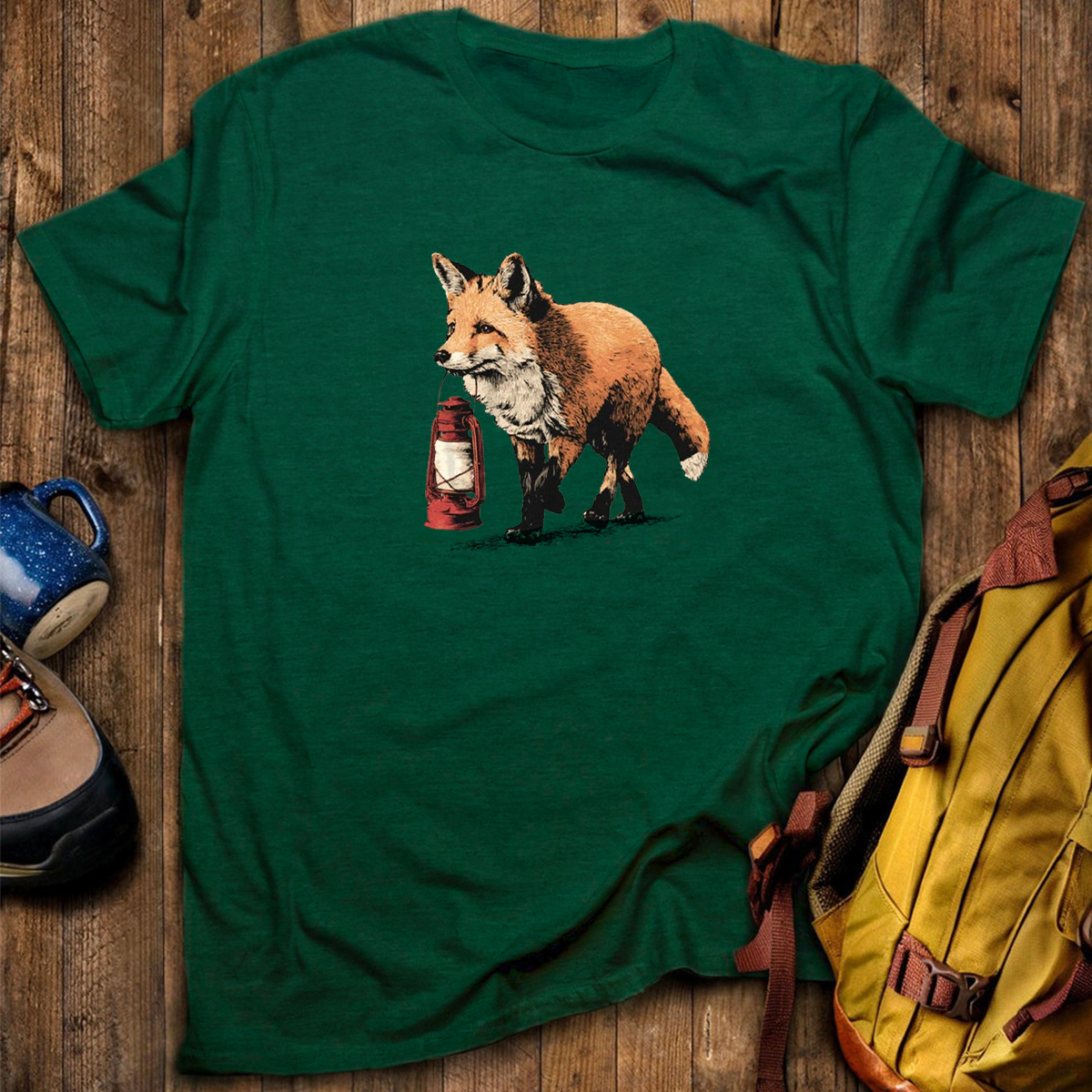 Red Fox Lantern Carrier T-Shirt